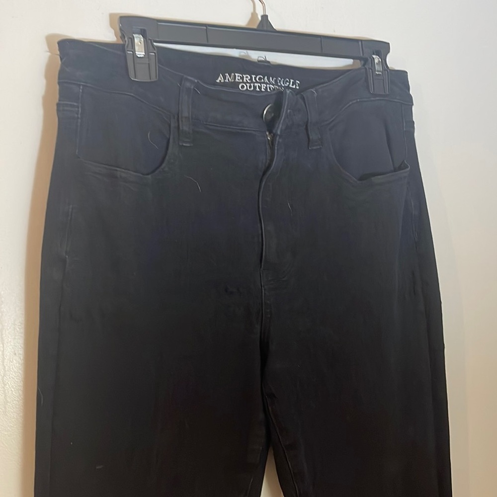 AMERICAN EAGLE OUTFITTERS BLACK JEANS GREAT PREOWNED CONDITION SIZE 12